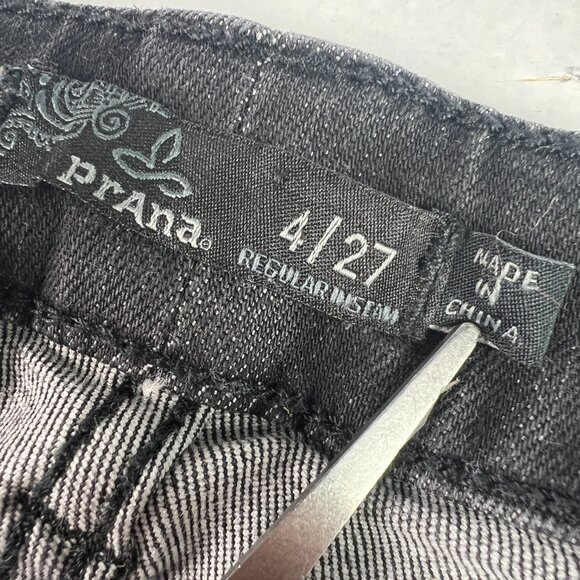 Prana Jeans Womens 28x31* Low Rise Boot Cut Slim Black Faded Stretch Denim Tag 4 - Picture 7 of 16